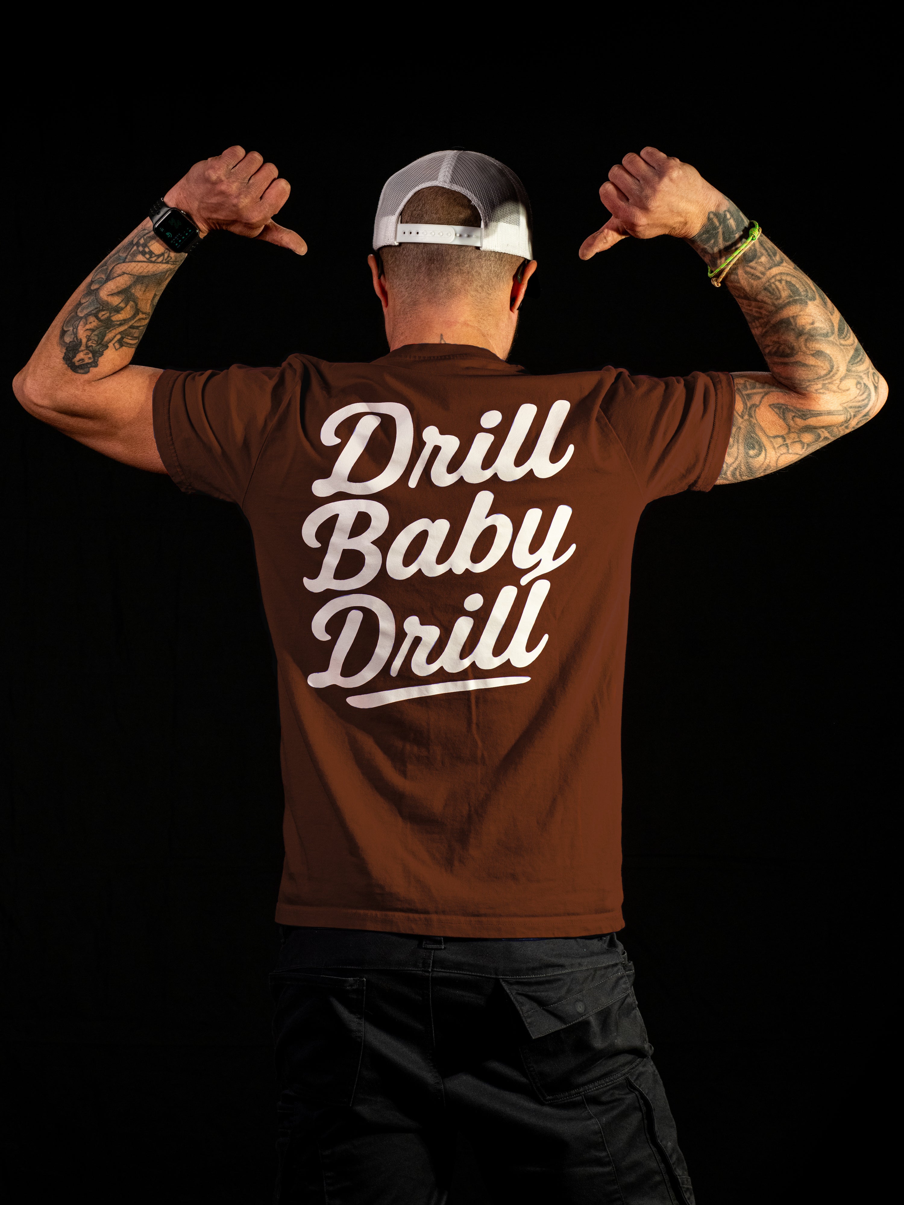 Drill Baby Drill Tee - Retro Script Style