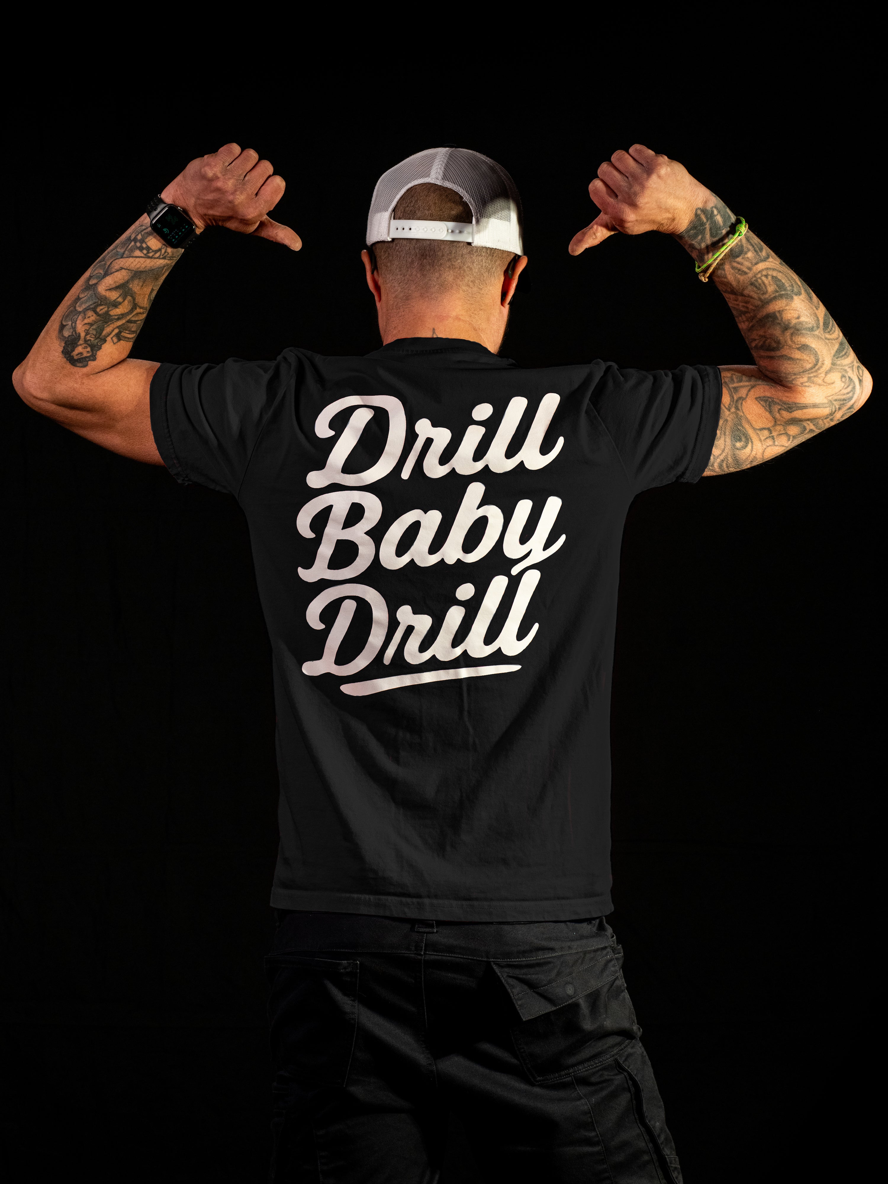 Drill Baby Drill Tee - Retro Script Style