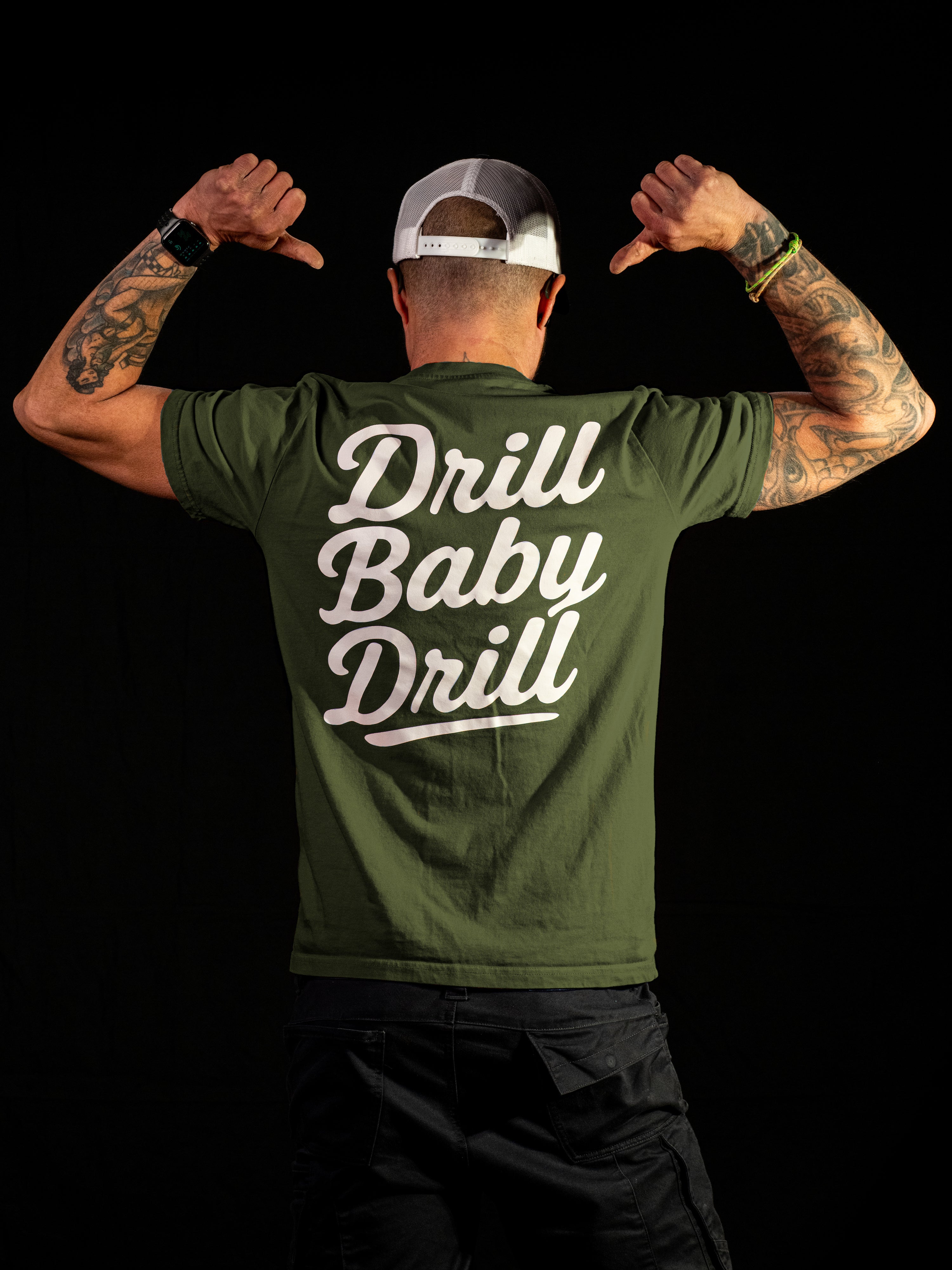 Drill Baby Drill Tee - Retro Script Style